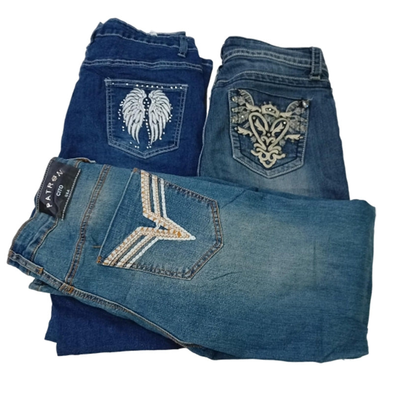 CR8548 Y2K FLARE & STRAIGHT JEANS