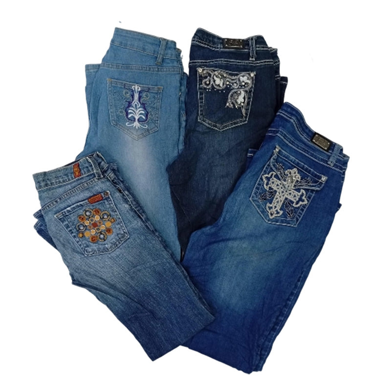 CR8546 Y2K FLARE & STRAIGHT JEANS