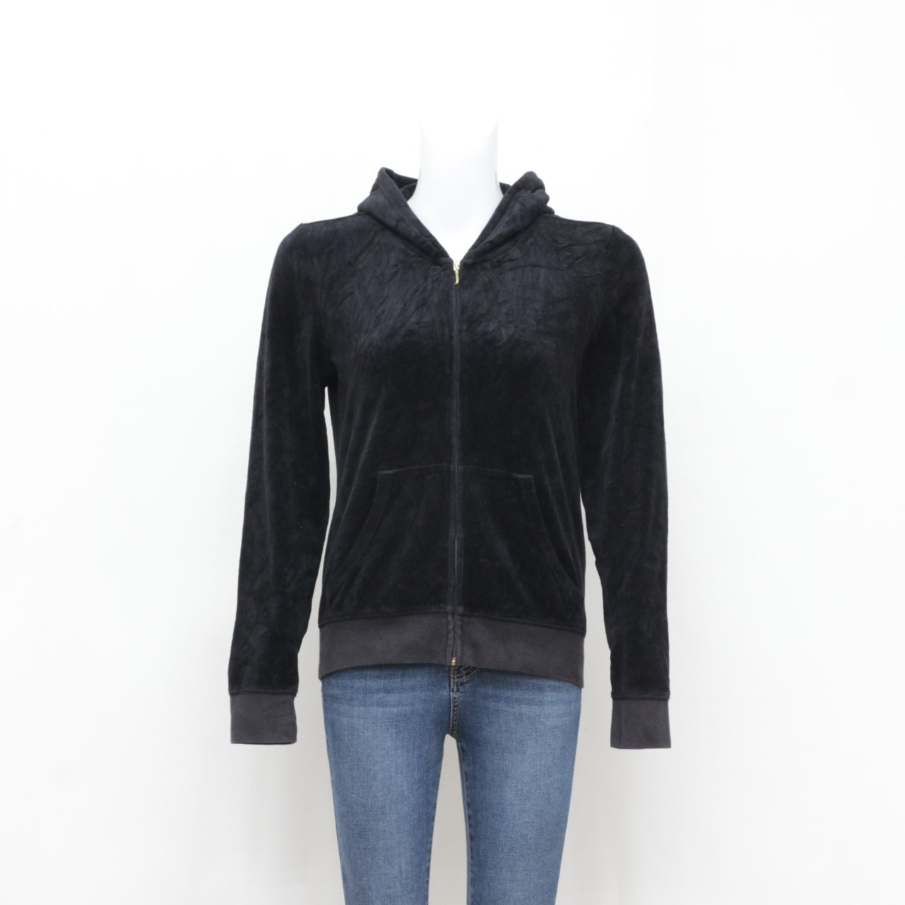 JUICY COUTURE 黒パイル地　セットアップ OG Big Bling Velour Hoodie - Juicy Couture