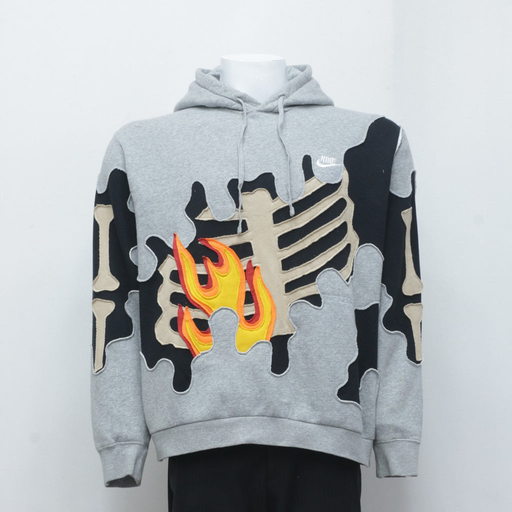 Reworked Branded Hoodie with Skeleton Drips