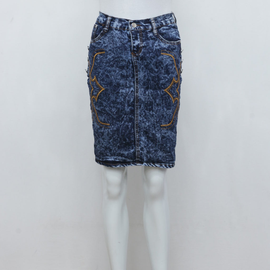 Y2K Denim Middi Skirt