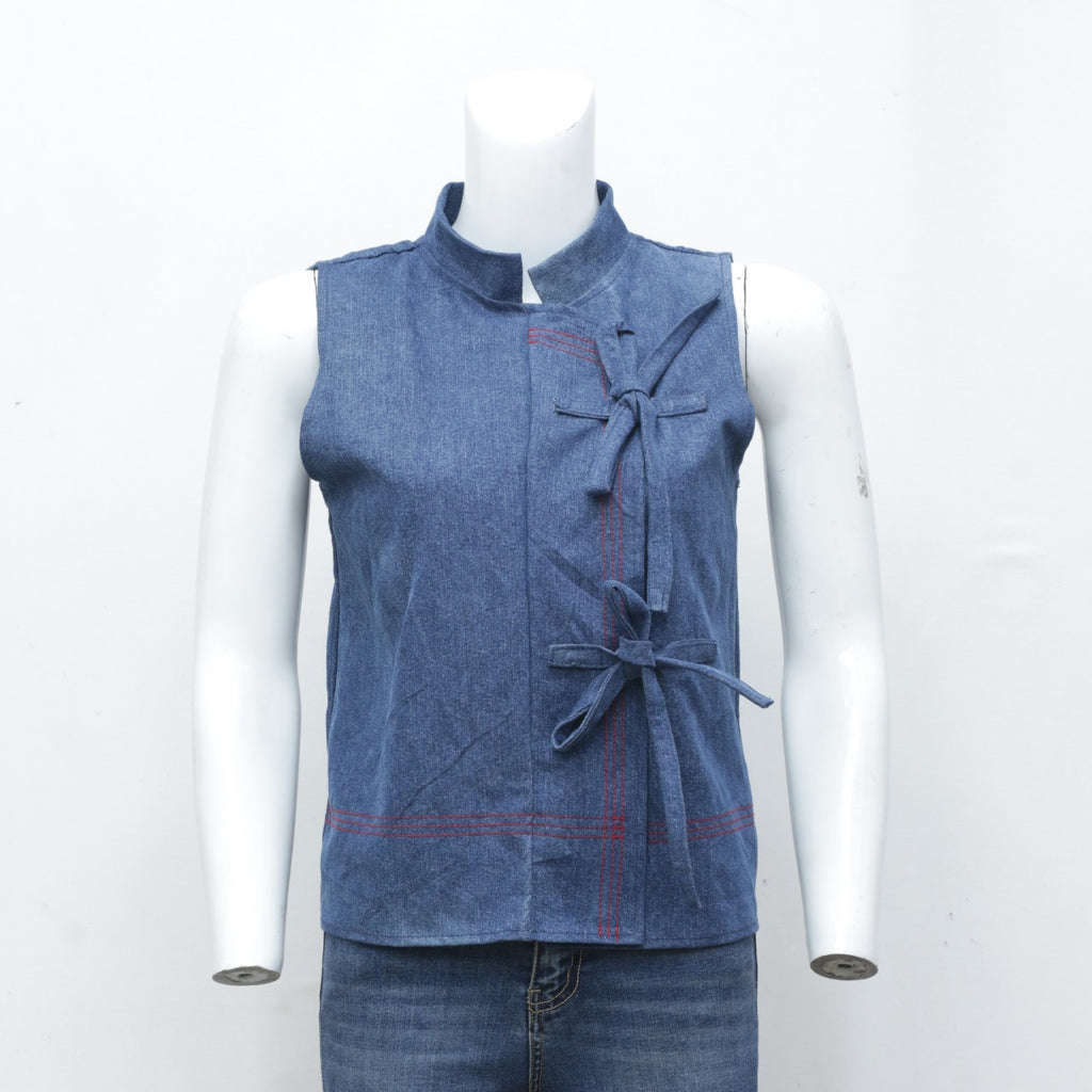 Reworked Ladies Denim Wrap Top