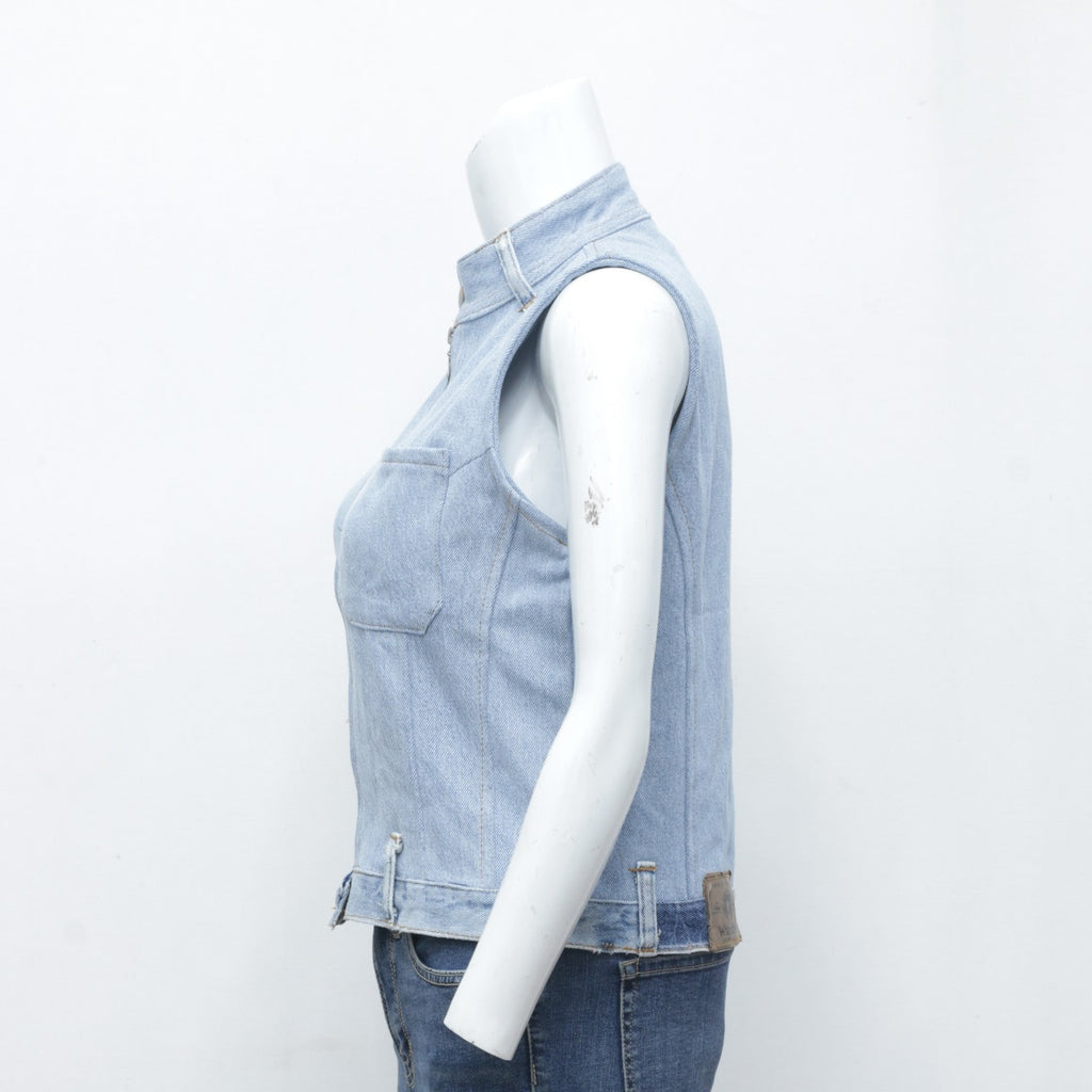 CR1861 Reworked Ladies Denim Wrap Top