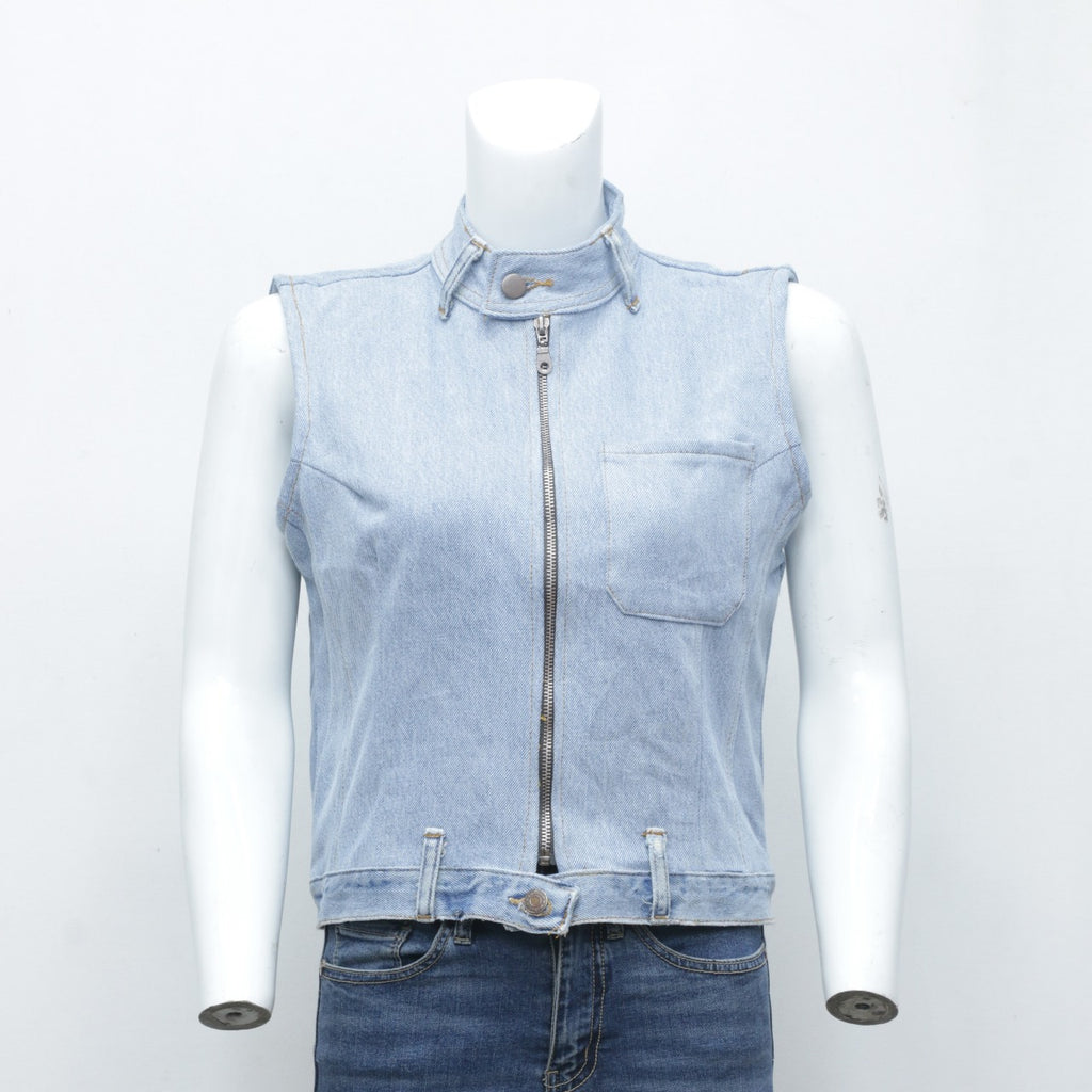 Reworked Ladies Denim Wrap Top