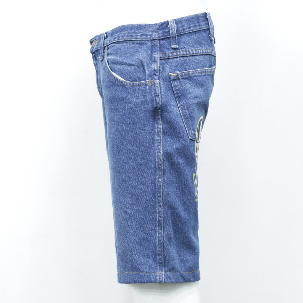 CR2008 Reworked Denim Shorts with Skull Embroidery