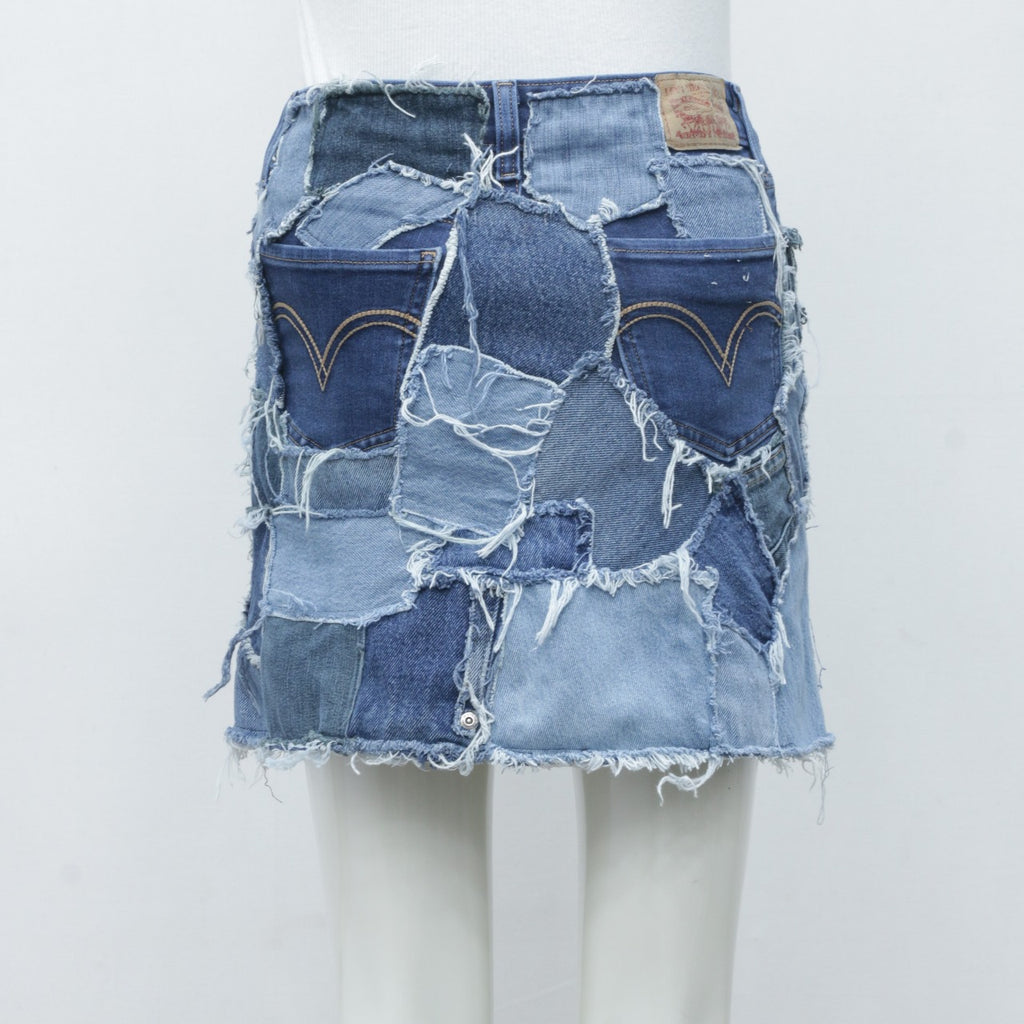 CR2060 Reworked Levi's Denim Patchwork Mini Skirts