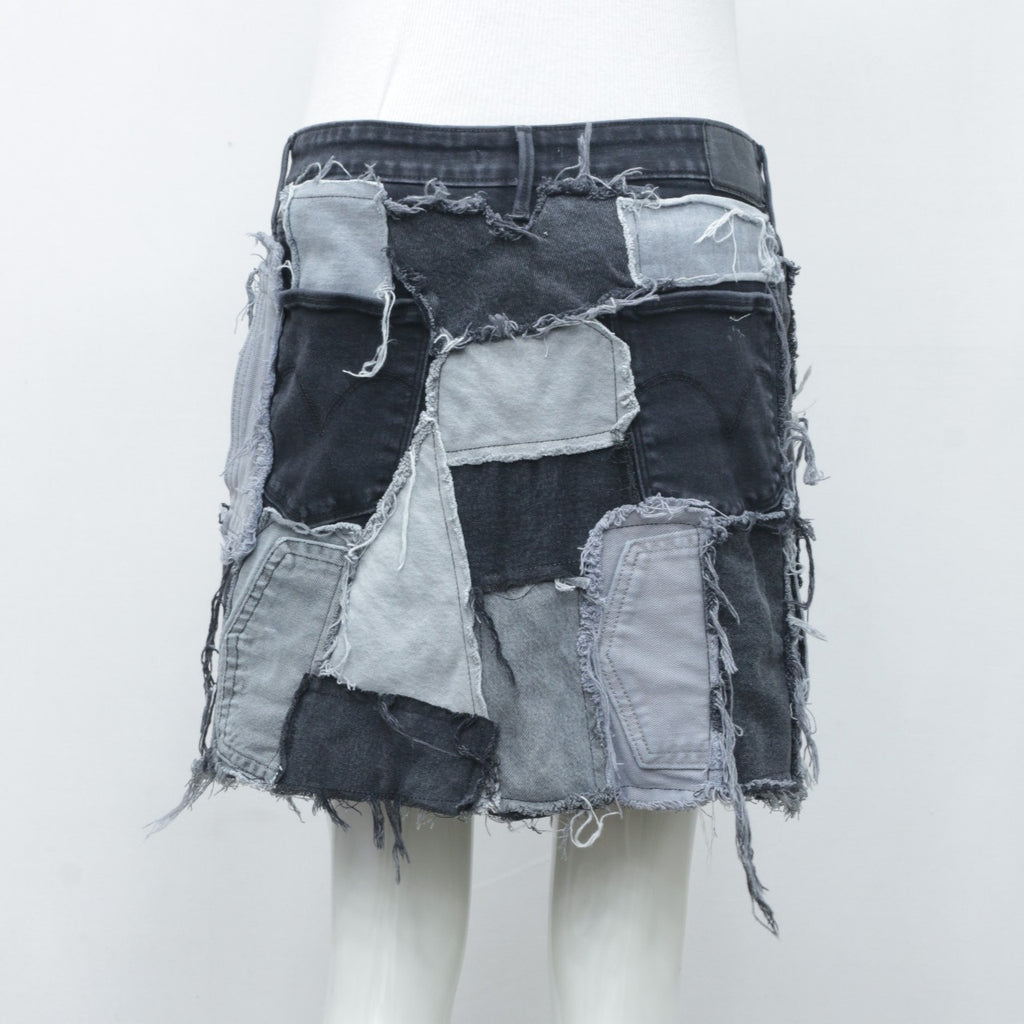 CR2060 Reworked Levi's Denim Patchwork Mini Skirts