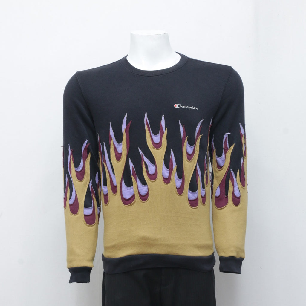 Reworked  Flame Pattern Sweatshirt