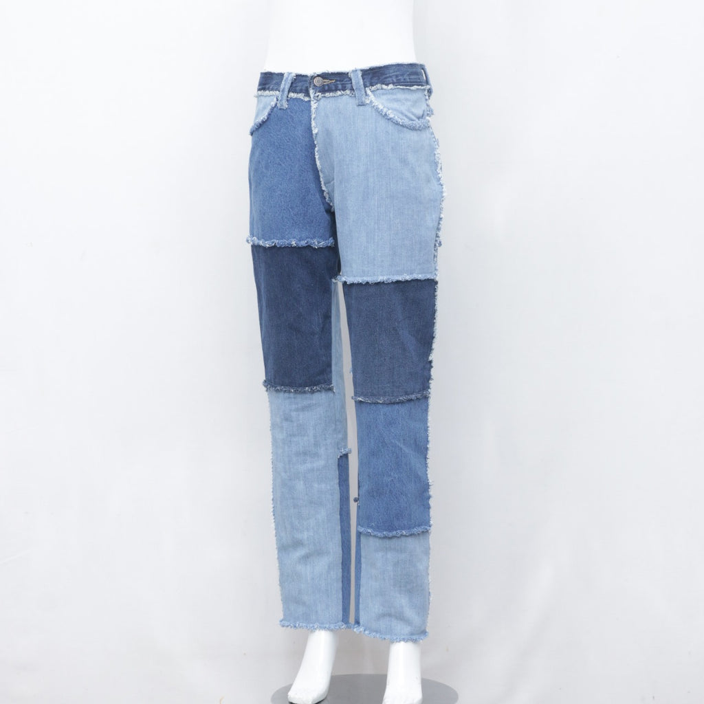 CR0060 Reworked Denim Patchwork Straight Fit Pant