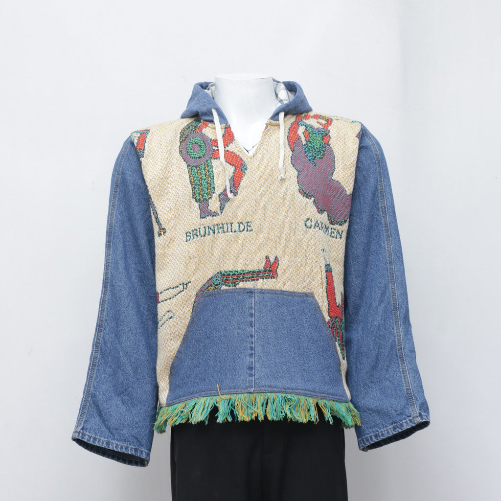 CR0062 Reworked Denim Tapestry Hoodie