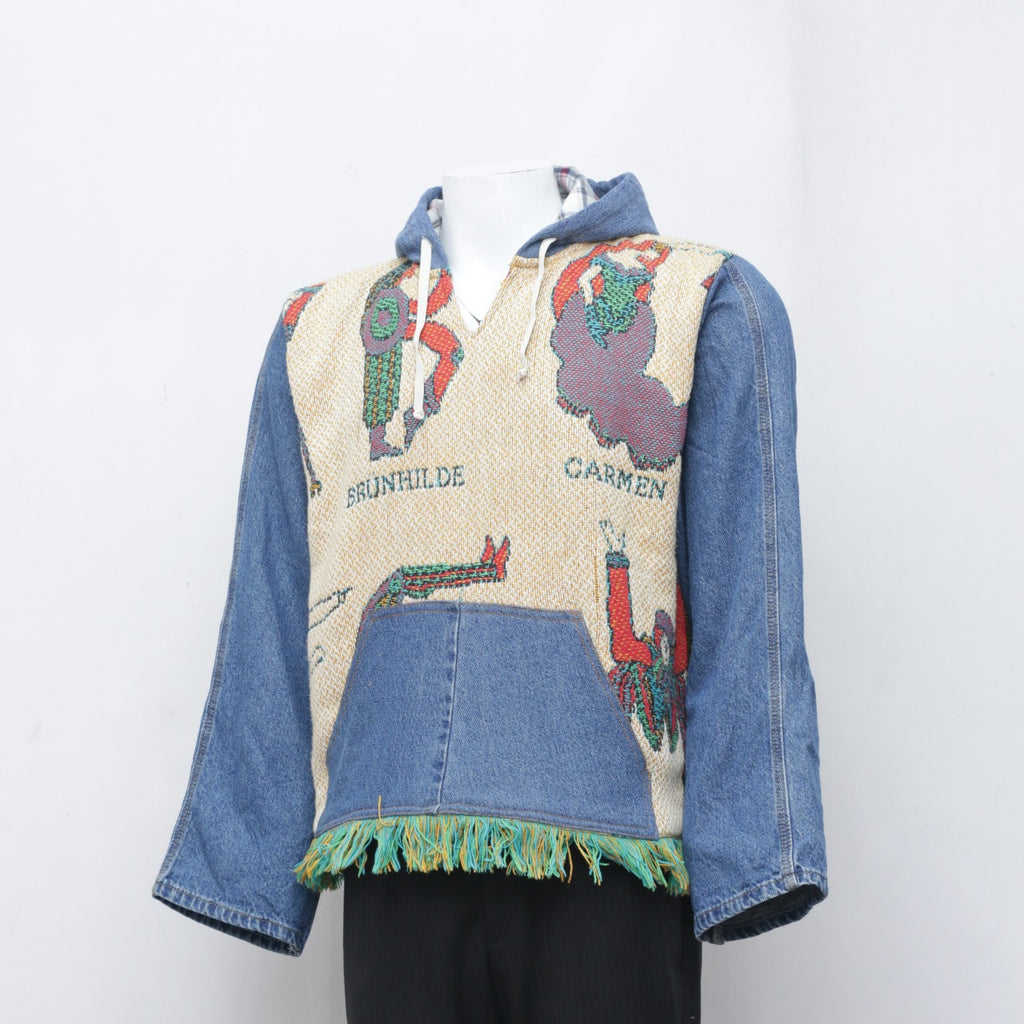 CR0062 Reworked Denim Tapestry Hoodie