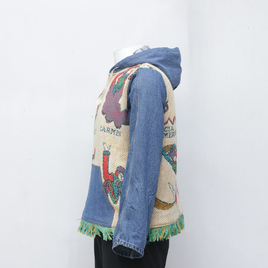 CR0062 Reworked Denim Tapestry Hoodie