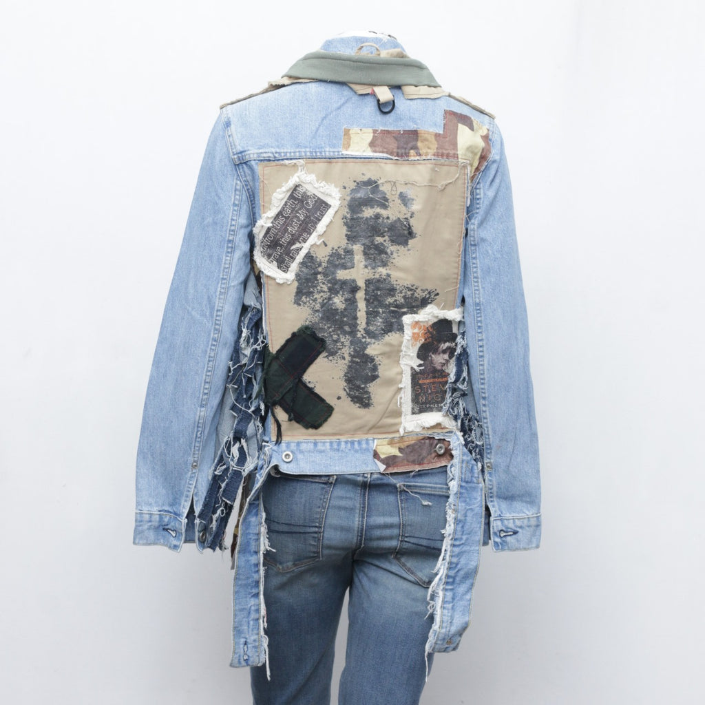 CR0063 Reworked Bomber Style Denim Jacket