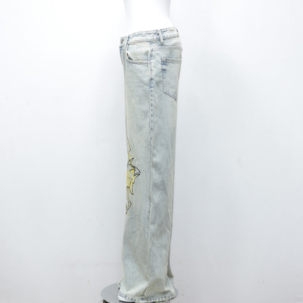 CR2477 Reworked Denim Pant With Detailed Embroidery
