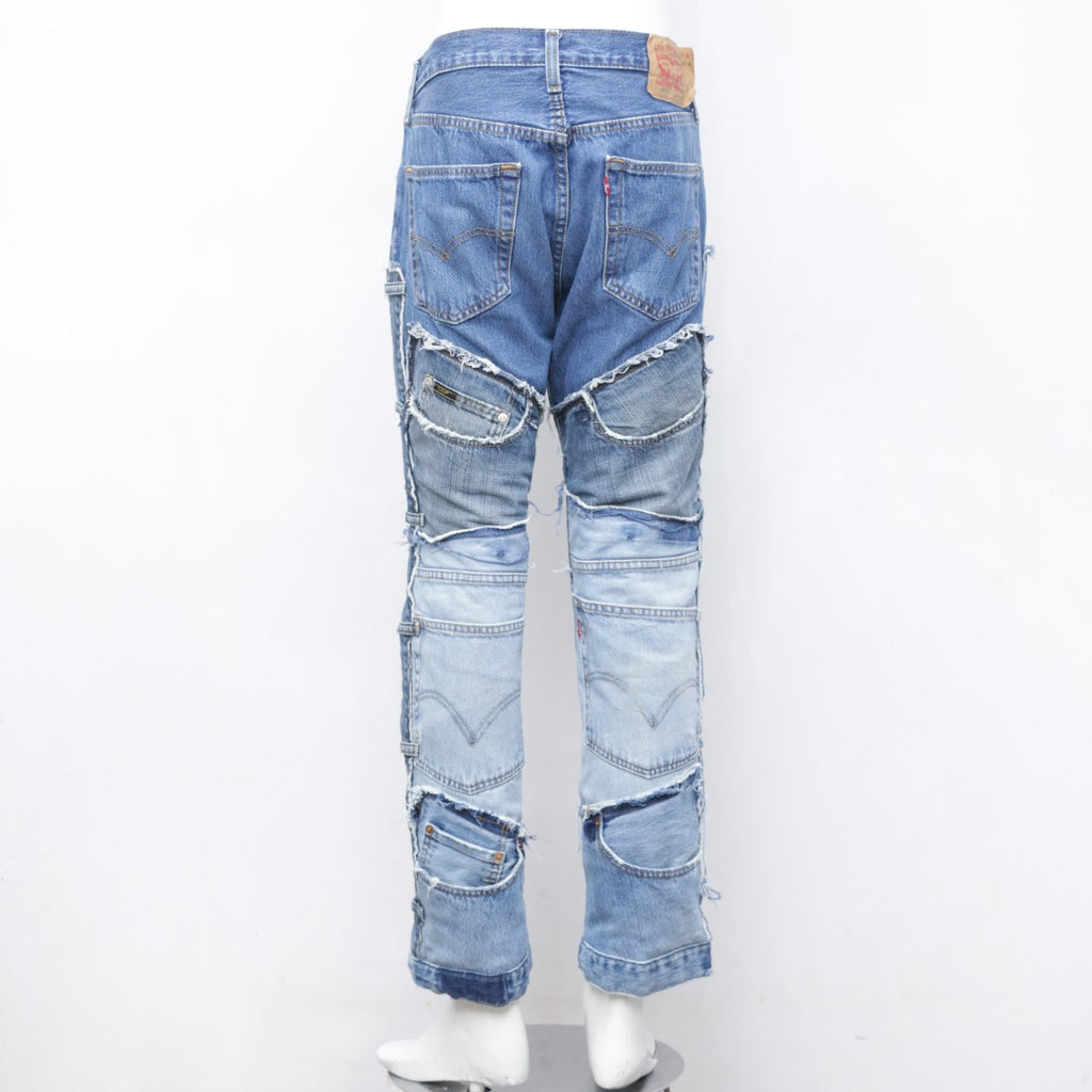 CR0076 Reworked Levi's Denim Patchwork Pant