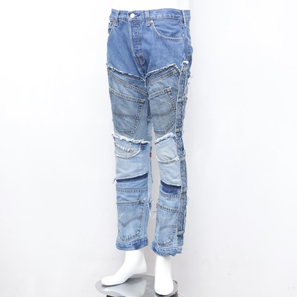 CR0076 Reworked Levi's Denim Patchwork Pant