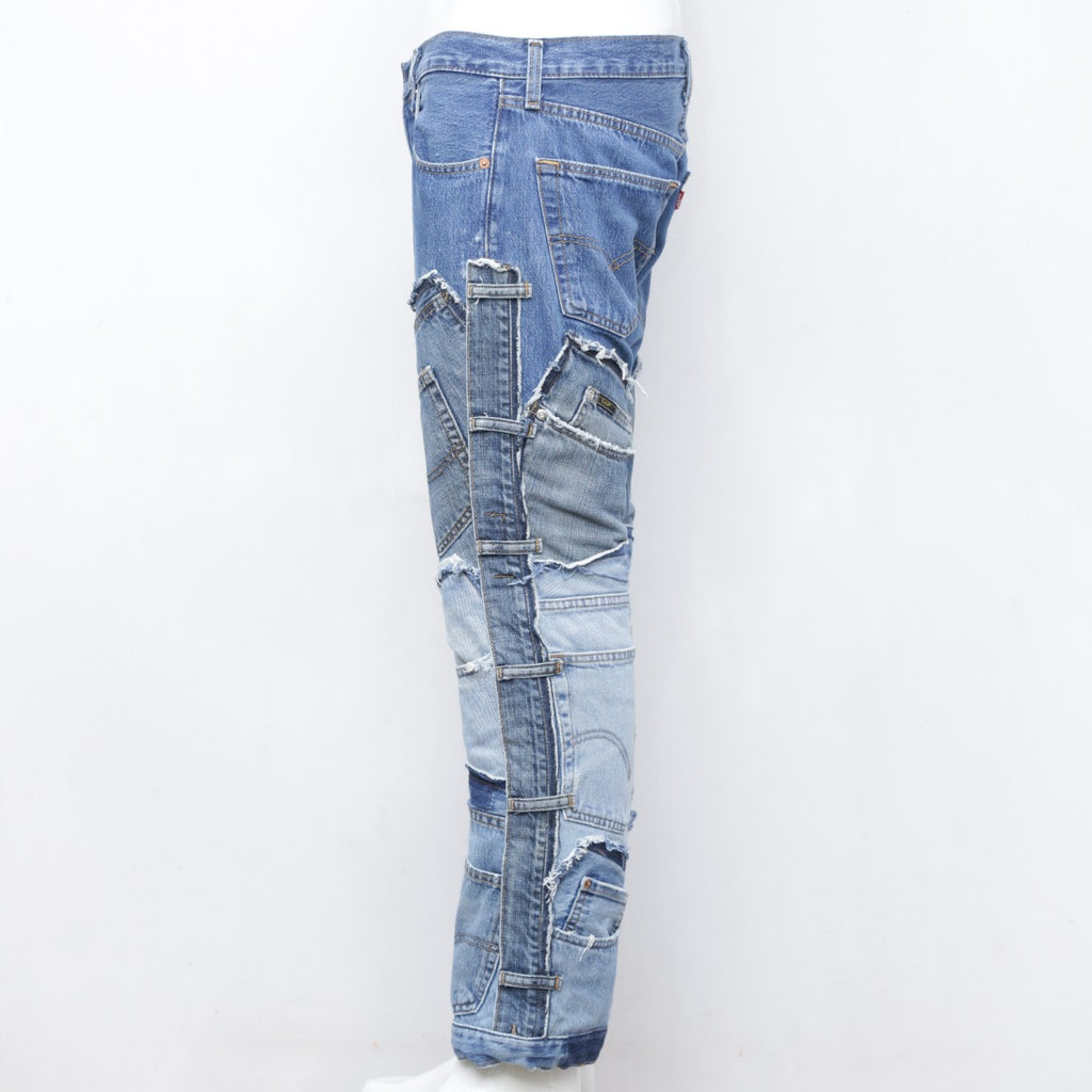 CR0076 Reworked Levi's Denim Patchwork Pant