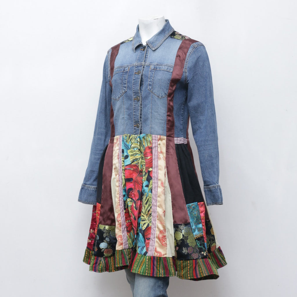 CR0079 Reworked Frock Style Denim Jacket