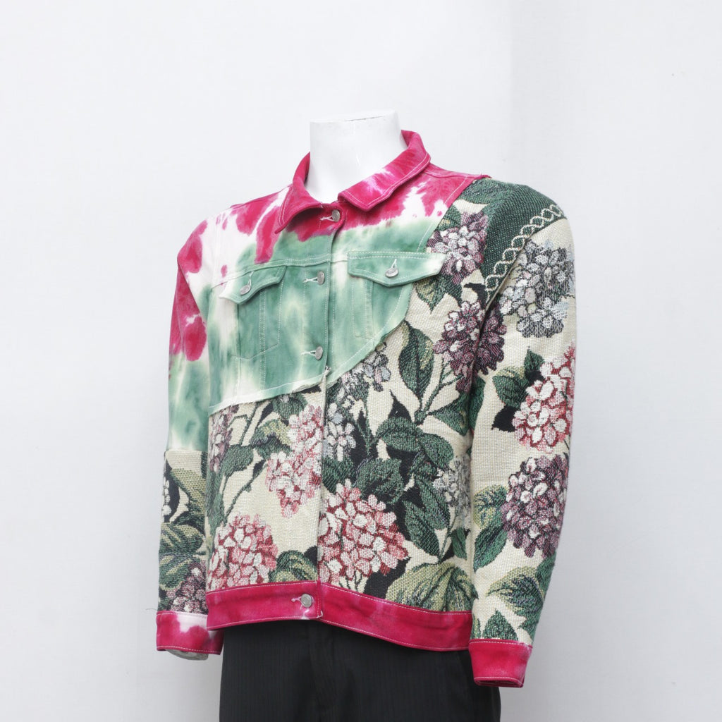 CR0097 Reworked Tie-Dye Tapestry Denim Jacket