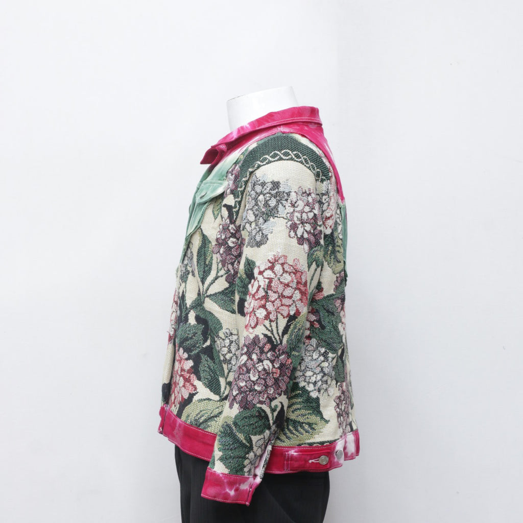 CR0097 Reworked Tie-Dye Tapestry Denim Jacket