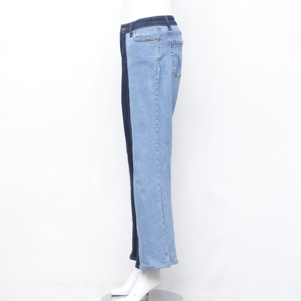 CR0131 Reworked Two Tone Denim Flare Pant