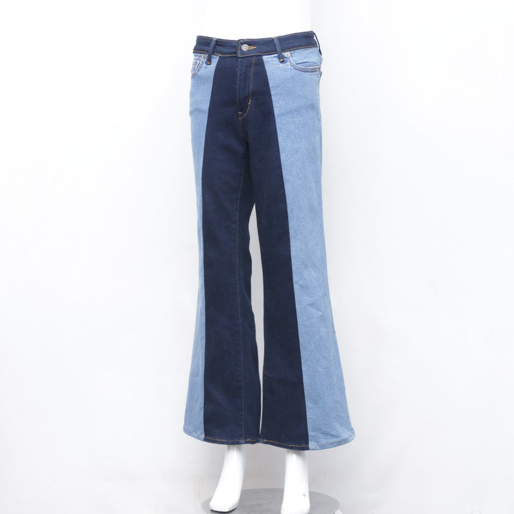 CR0131 Reworked Two Tone Denim Flare Pant