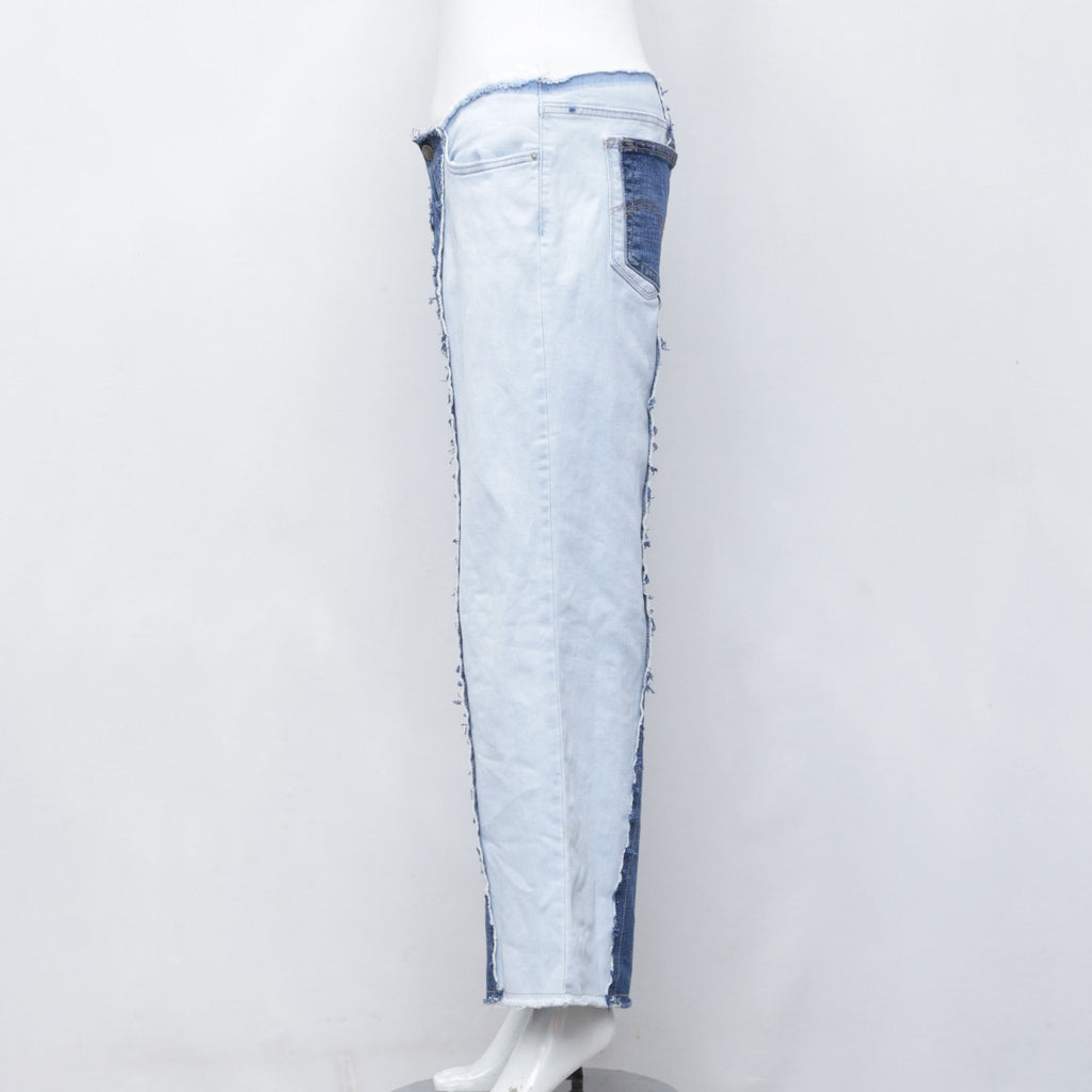 CR0132 Reworked Two Tone Denim Flare Pant