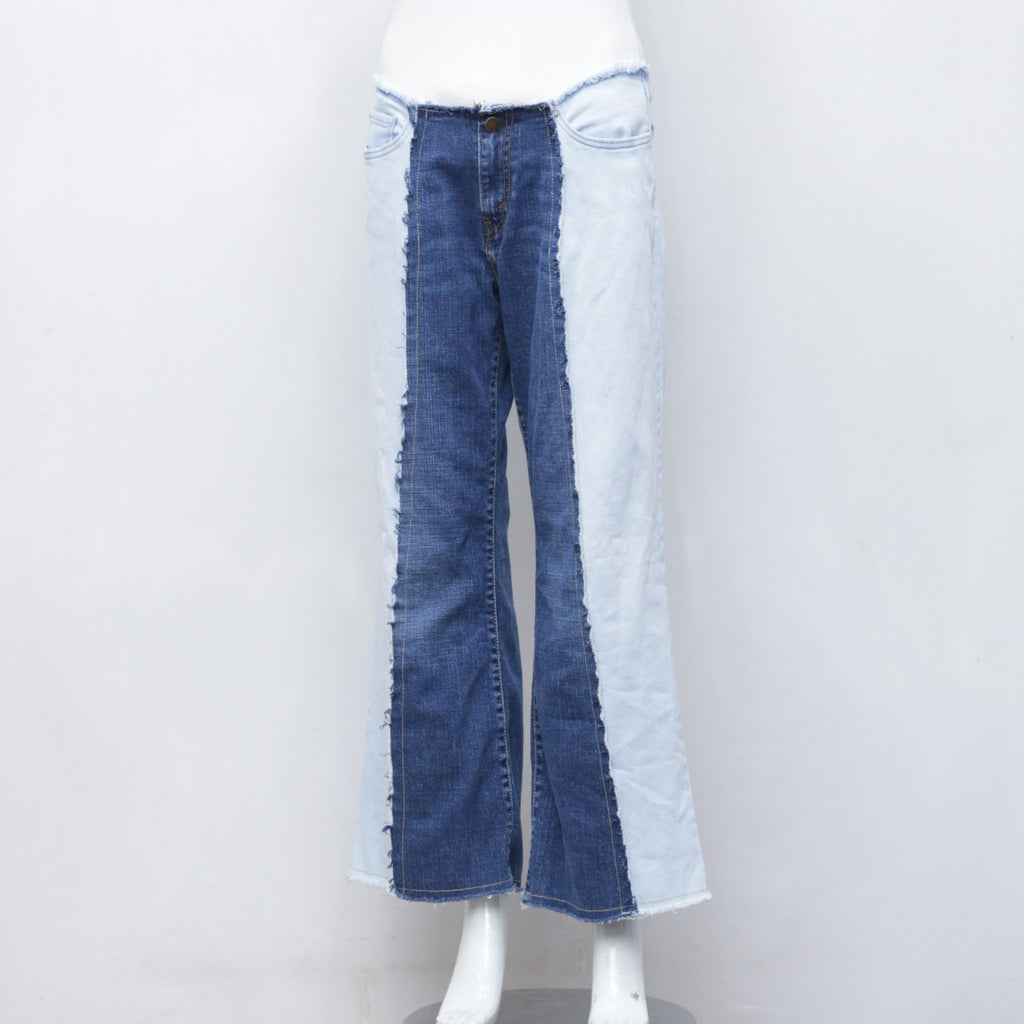 CR0132 Reworked Two Tone Denim Flare Pant