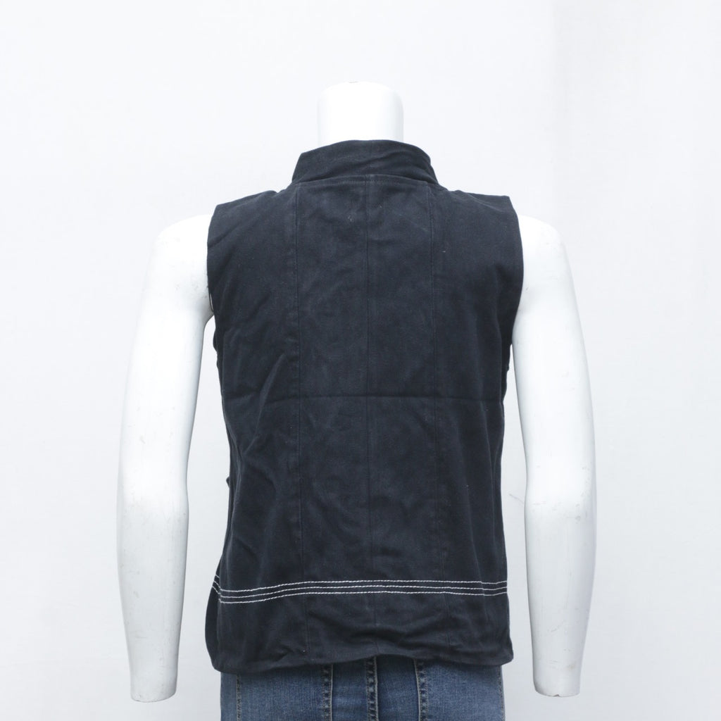 CR3143 Reworked Denim Sleeveless Wrap Top