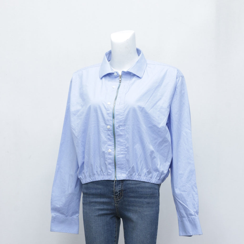CR3191 Reworked Nautica Zipper Crop Shirt