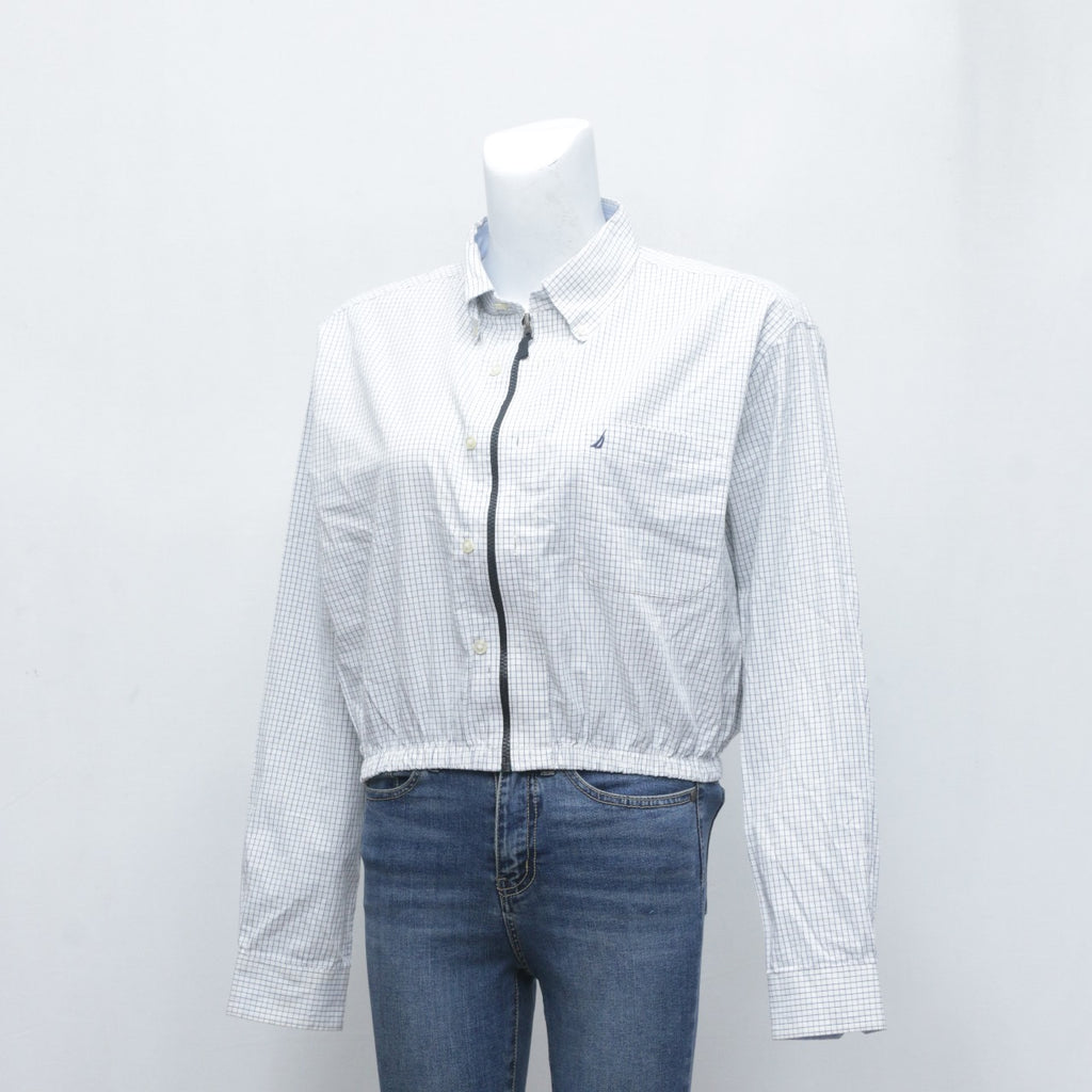 CR3192 Reworked Nautica Zipper Crop Shirt