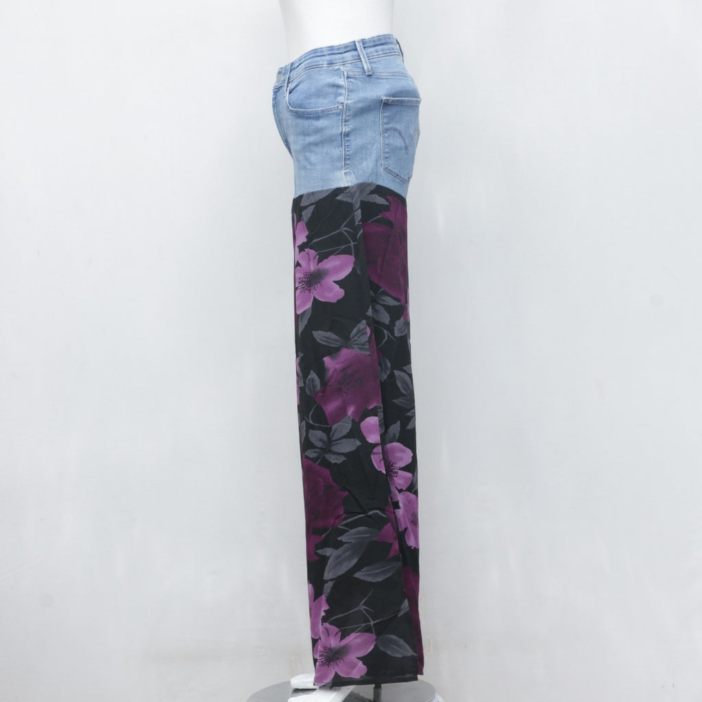 CR3229 Reworked Ladies Levi's Denim Pants With Inserted Flares