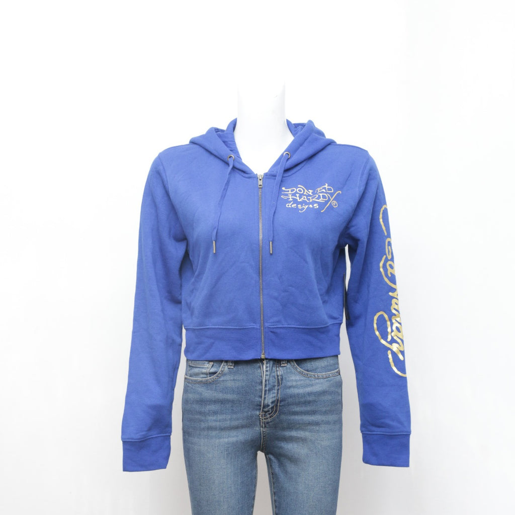 Vintage Edhardy Crop Hoodies For Women