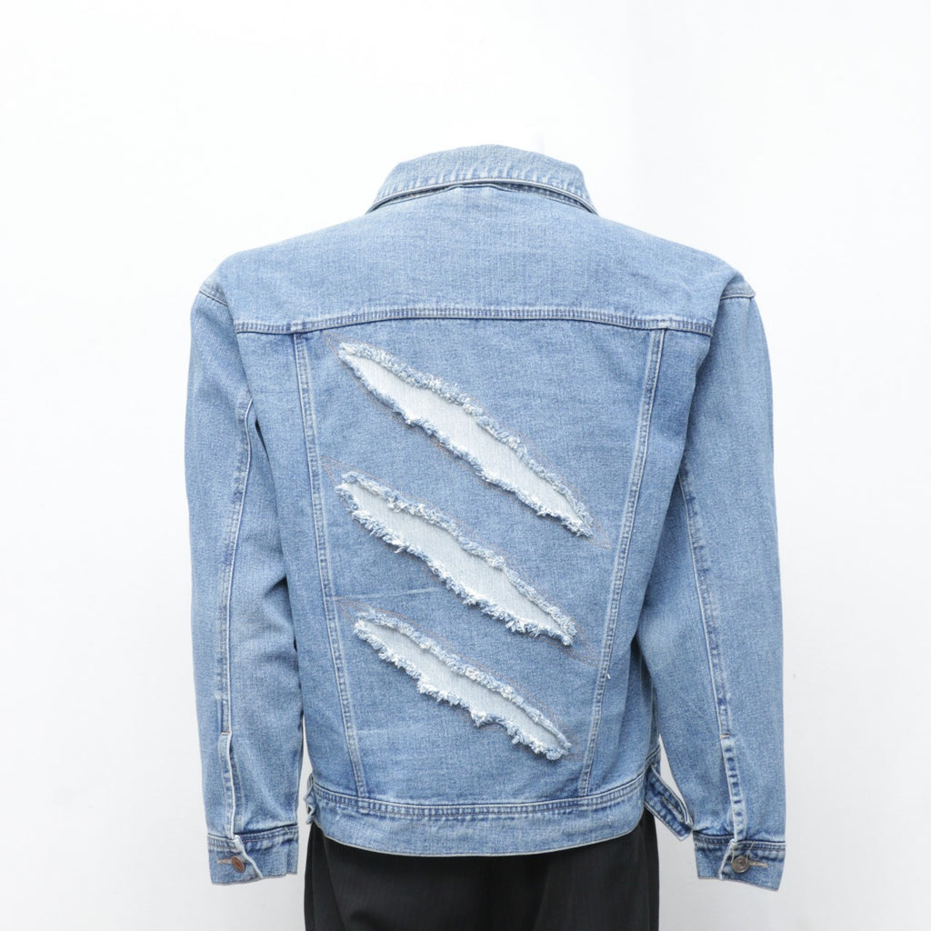 CR0157 Reworked Claw Scratch Denim Jacket