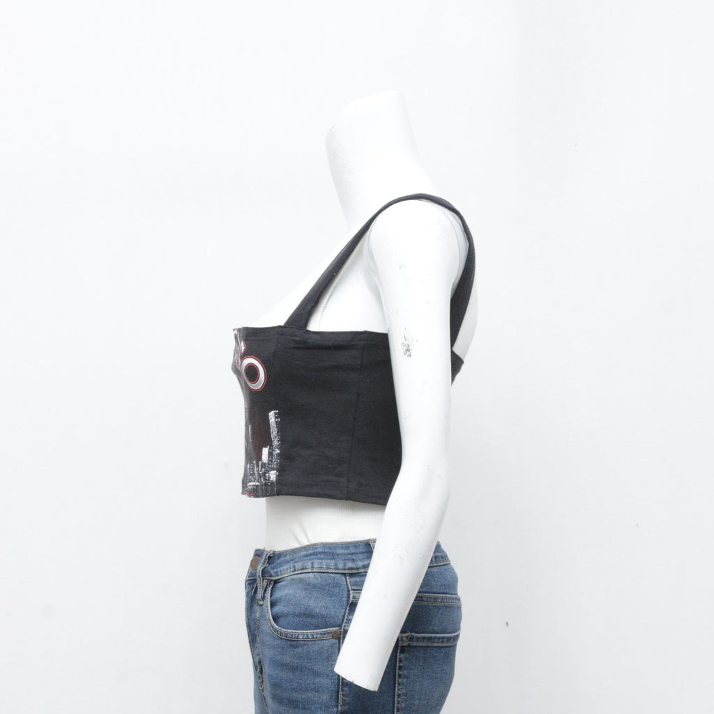 CR3284 Reworked Harley Davidson Crop Blouse Top