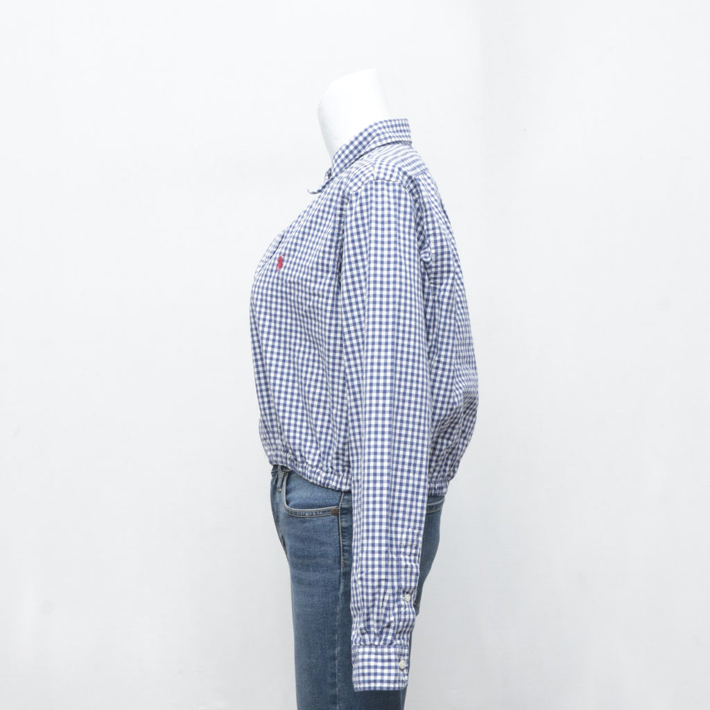 CR3348 Reworked Polo Zipper Crop Shirt