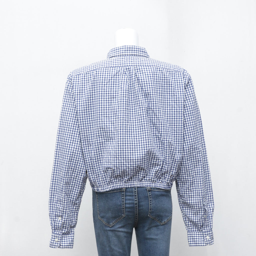CR3348 Reworked Polo Zipper Crop Shirt