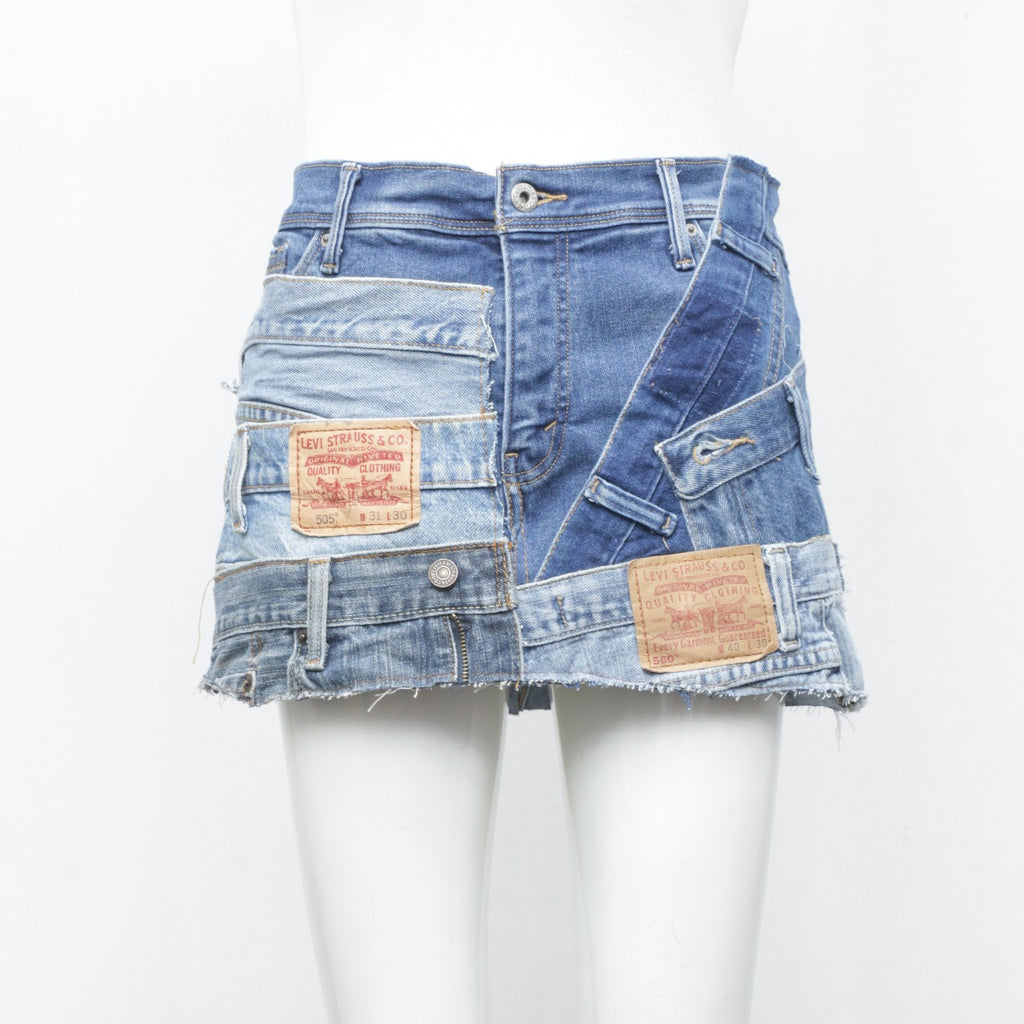 Reworked Levi's Belted Denim Skirts