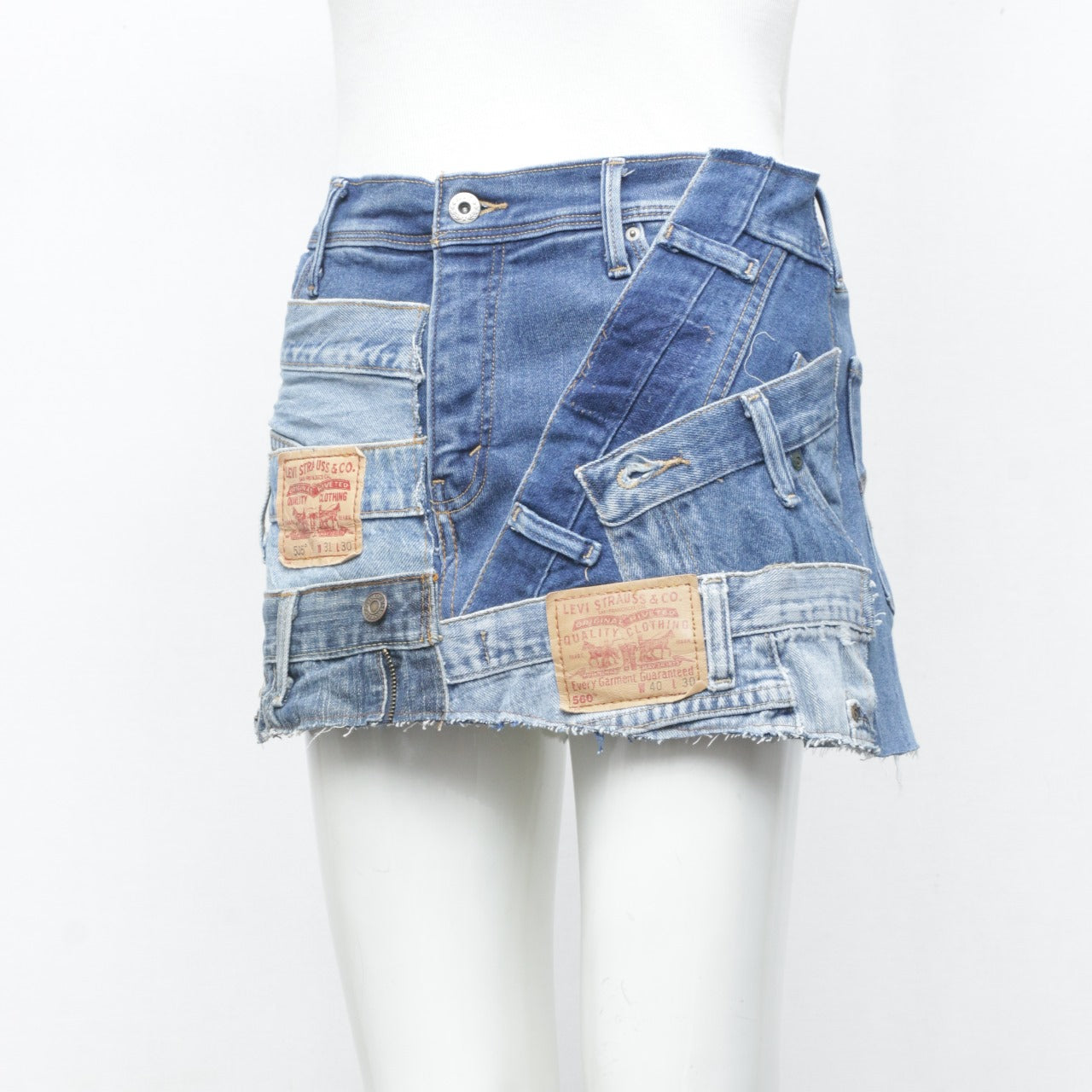 CR3350 Upcycled Levi's Denim Patchwork Mini Skirts – Creed Vintage