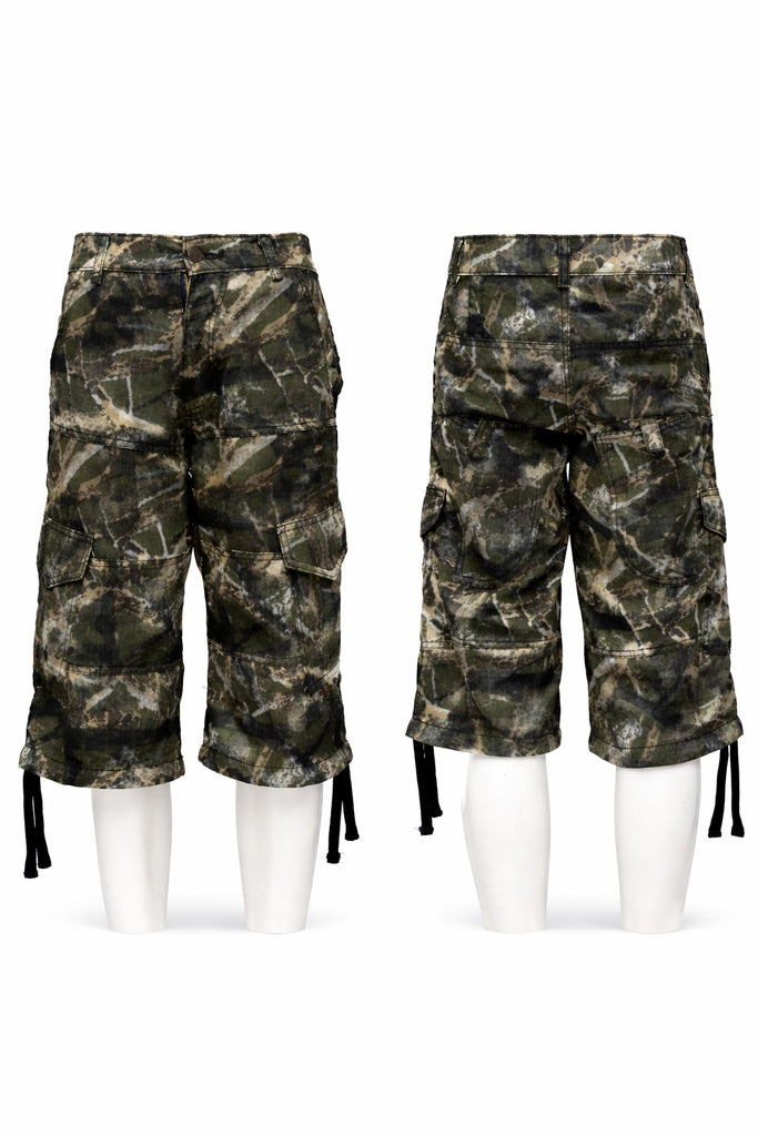 CR1432 Rework Camo Cargo Shorts – Multi Pocket Utility Street Shorts