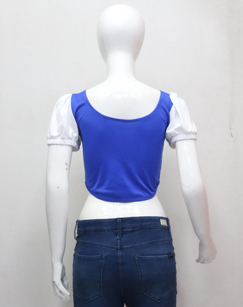 CR1819 UPCYCLED CORSET PUFF SLEEVE TOP
