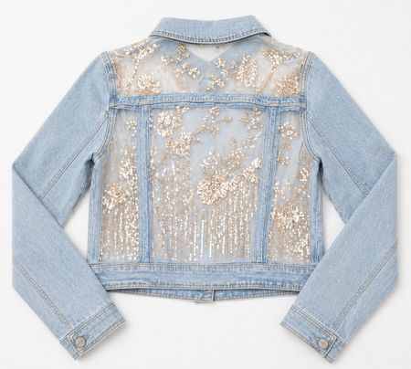 CR1766 Upcycled Embellished Denim Jacket