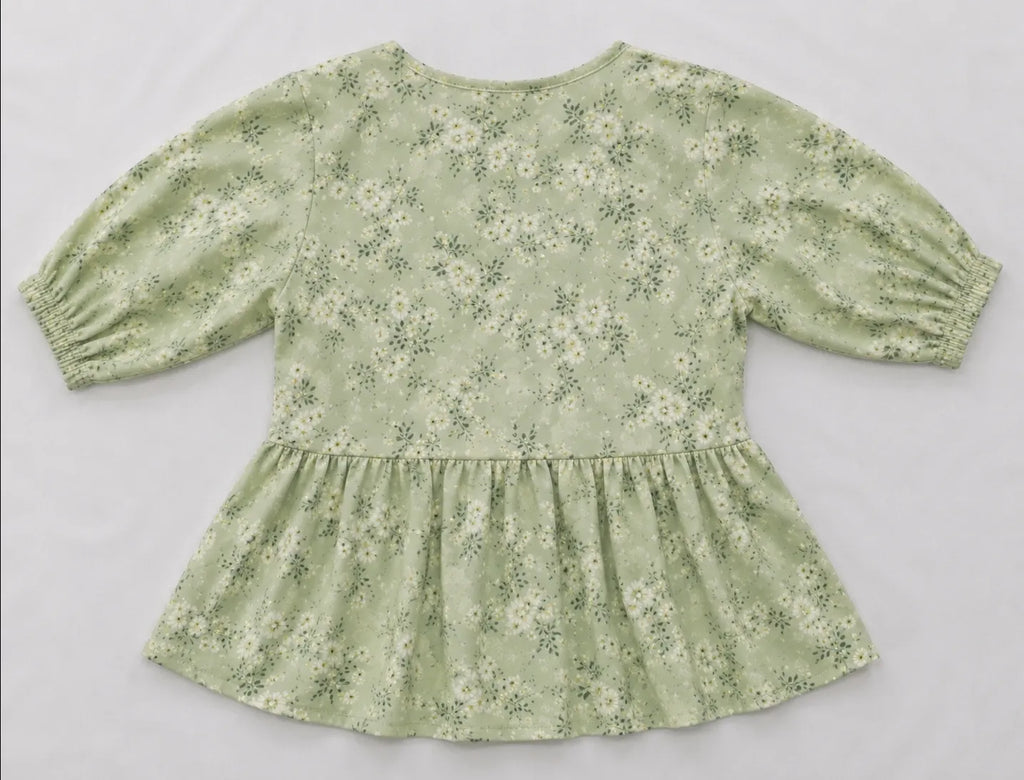 CR1589 Upcycled Floral Babydoll Top