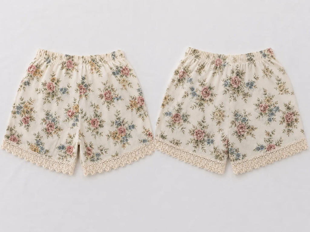 CR1587 Upcycled Linen Floral Shorts