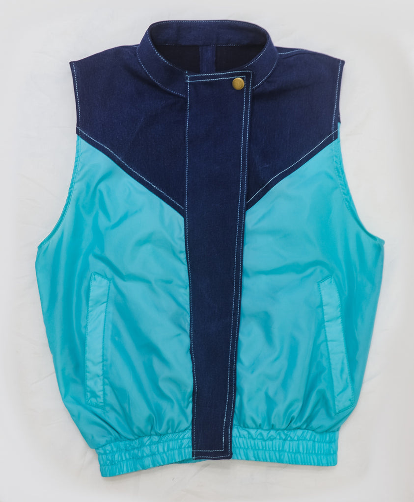 CR2295 UPCYCLED DENIM & WINDBREAKER PANEL VEST
