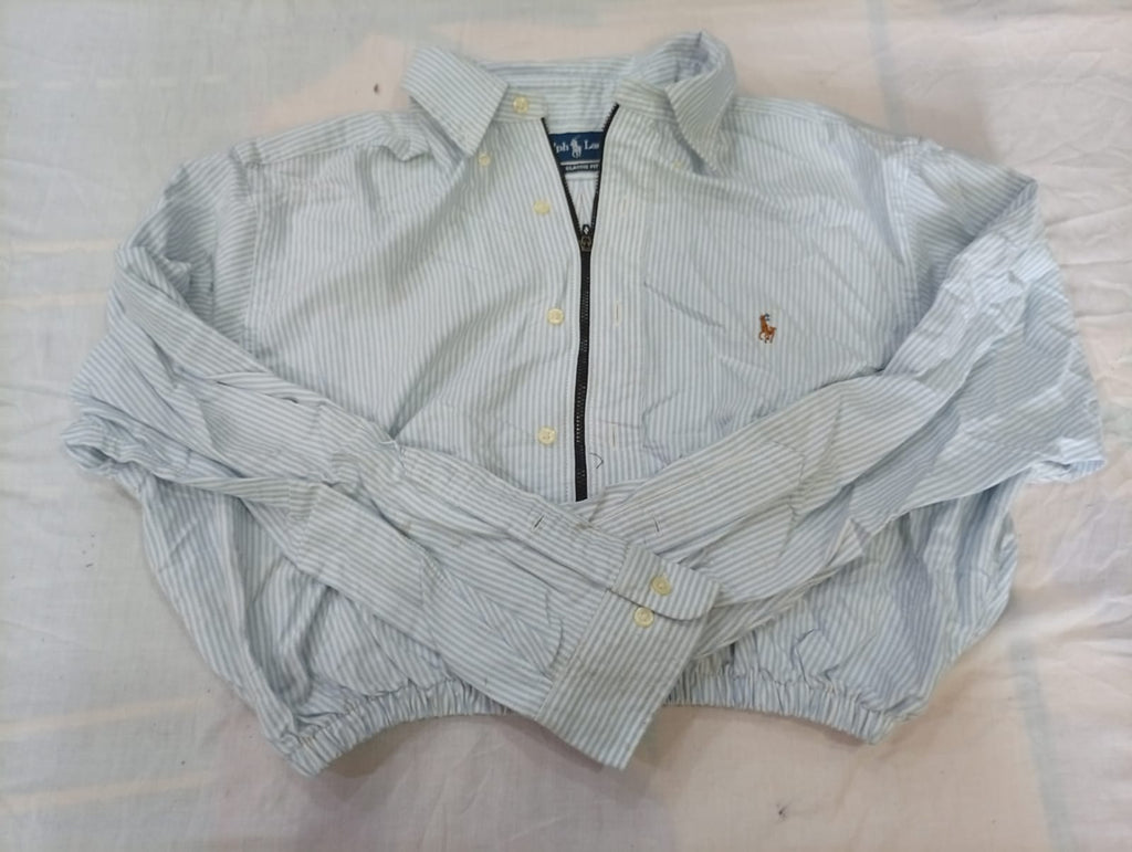 CR13144 Upcycled Mix Branded Crops Shirts