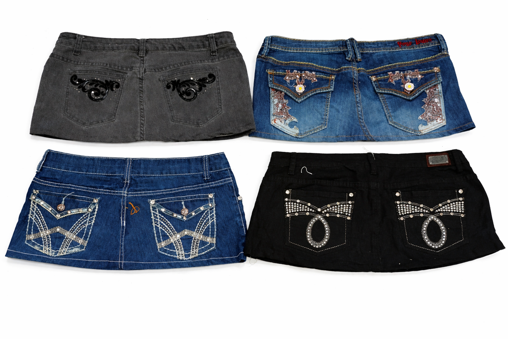 CR7331 Rework Y2K Mini Denim Skirts