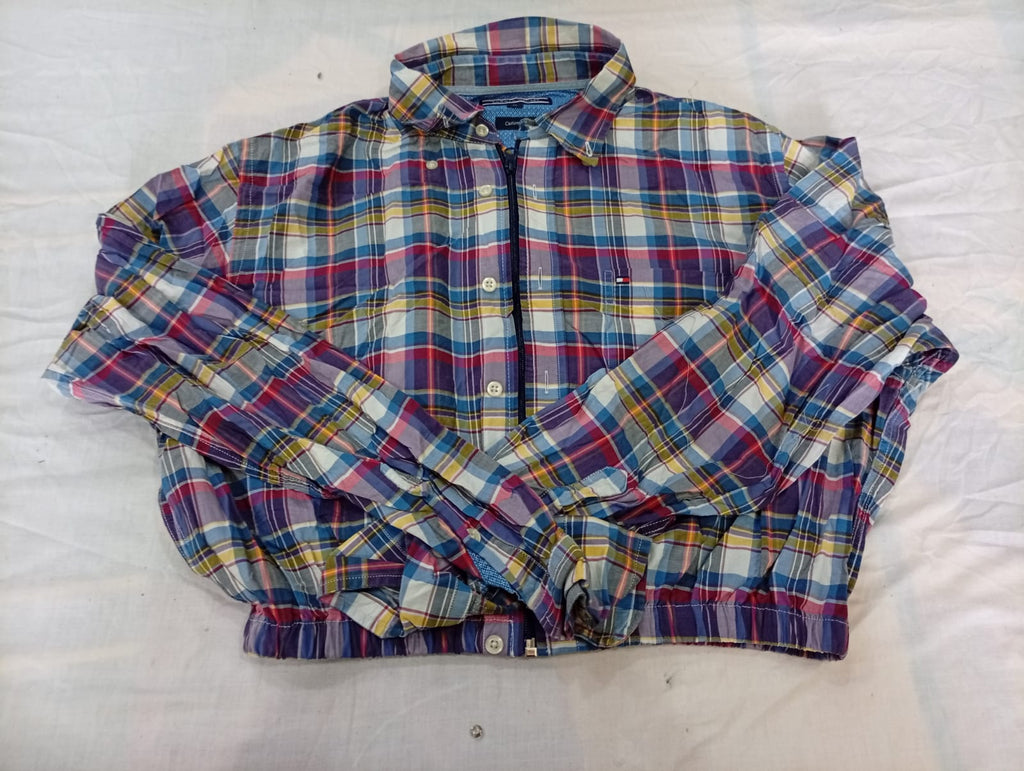 CR13144 Upcycled Mix Branded Crops Shirts