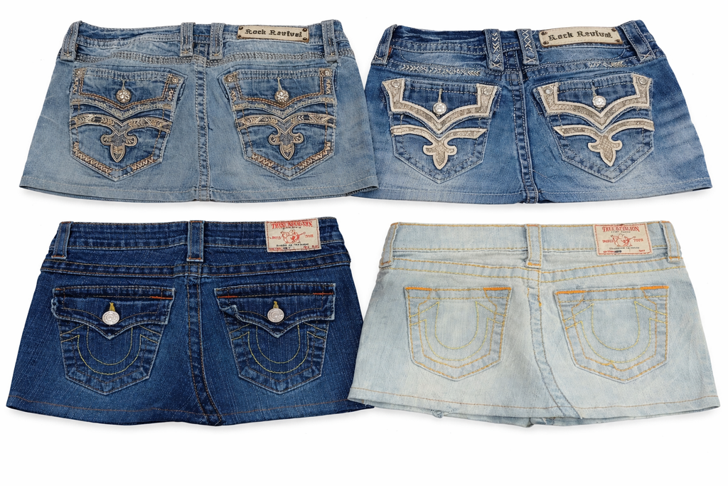 CR7099 Rework True Religion, Rock Revival Skirts