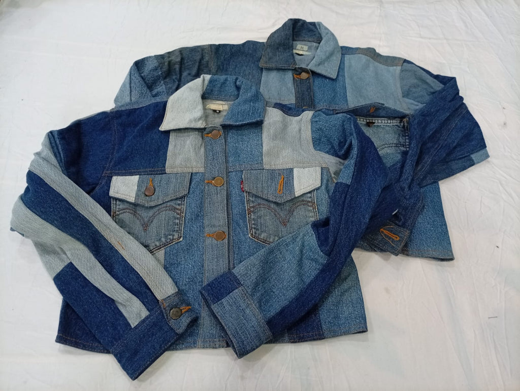 CR12486 Upcycled Levi’s Cropped Denim Jackets
